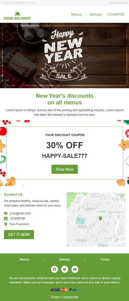New Year email template