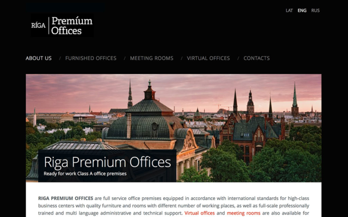 Riga Premium Offices Mozello website builder example