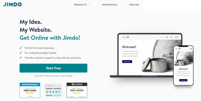 Jimdo free website builders